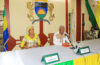 Eugène M’ba, maire de la capitale, et le Conseiller spécial du président de la République, Nora Kassa, lors de la présentation de l’E-Tax municipal. © GabonReview