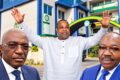 Julien Nkoghe Bekale joue la carte de l’apaisement entre les deux "présidents" du PDG. © GabonReview (photomontage)