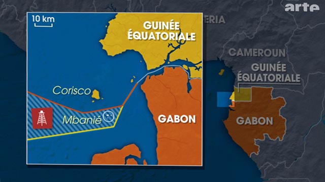 Situation de l'île Mbanié entre le Gabon et la Guinée Equatoriale