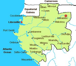 Gabnreview.com - La ville de Mékambo située sur la carte du Gabon